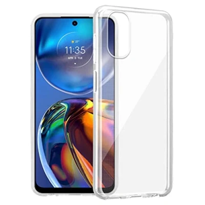 Abbildung von Cadorabo Hülle kompatibel mit Motorola Moto E32 4G / E32S in VOLL TRANSPARENT Schutzhülle aus flexiblem TPU Silikon