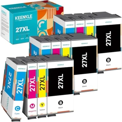Abbildung von 27 XL 27XL Multipack Druckerpatronen Kompatibel für Epson Workforce WF3620 WF3640 WF7110 WF7210 WF7610 WF7620 WF7710 WF7715 WF7720 WF 3620 3640 (12 Pack)