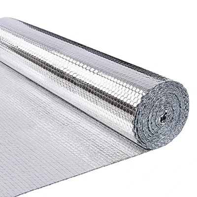 Abbildung von VOUNOT Isolierfolie Dämmfolie 10m x 122cm 3mm, Doppelte Alu Luftpolsterfolie Heizkörper Reflexionsfolie Thermofolie