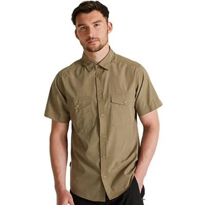 Abbildung von Craghoppers Herren Expert Kiwi Short Sleeved Shirt Hemd mit Button Down Kragen, Pebble, XL