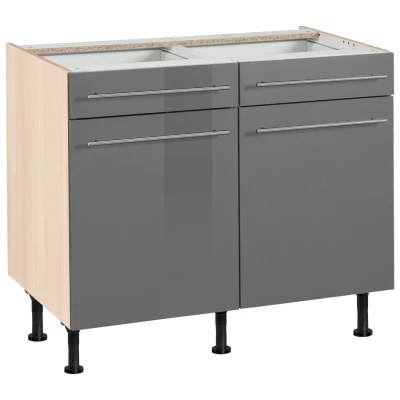 Abbildung von OPTIFIT Unterschrank &quot;Bern&quot;, 100 cm breit, mit 2 Türen, Schubkästen, höhenverstellbare Füße