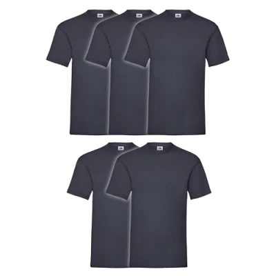 Abbildung von Fruit of the Loom 5er Pack Valueweight T Shirt + GRATIS MyShirt Stoffbeutel, Farbe:gelb, Größe:M
