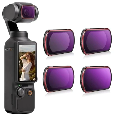 Abbildung von TOMAT ND Filter Set für DJI Osmo Pocket 3 Creator Combo Zubehör 4er Pack, ND16, ND32, ND64, ND256 (4 Pack Filters)