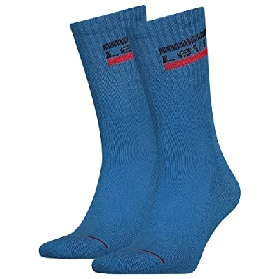 Abbildung von Levi&#039;s Unisex Footie Crew Sock 2er Pack, Blue Horizon, 39 42