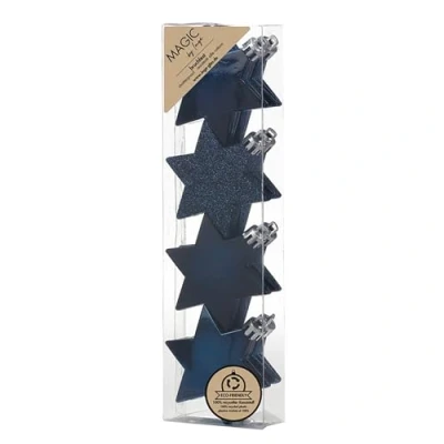 Abbildung von MAGIC by Inge Christbaumschmuck, Christbaumschmuck Sterne 6cm Kunststoff 8er Set Night Blue