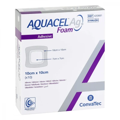 Abbildung von Aquacel Ag Foam adhäsiv 10x10cm Verband