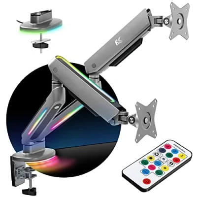 Abbildung von NanoRS RS166 Monitor Halterung, (bis 32,00 Zoll, RGB Beleuchtung, Full Motion Einstellungmöglichkeiten)