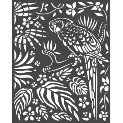 Abbildung von Stamperia Thick Stencil 20x25cm Amazonia Parrot (KSTD067) (DISCONTINUED)