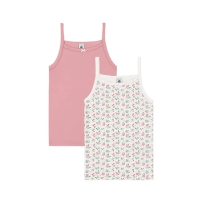 Abbildung von Petit Bateau KIDS CAB PETI Chemises Bretelles 2 PACK Unterhemd/shirt für Kinder, Größe: 95, Charme/marshmallow/aquatic/multicolor
