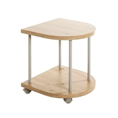 Abbildung von HAKU Möbel Beistelltisch auf Rollen Eiche, grau, MDF, Metall Maße: B 40 cm x H 45 T cm, Style: Modern