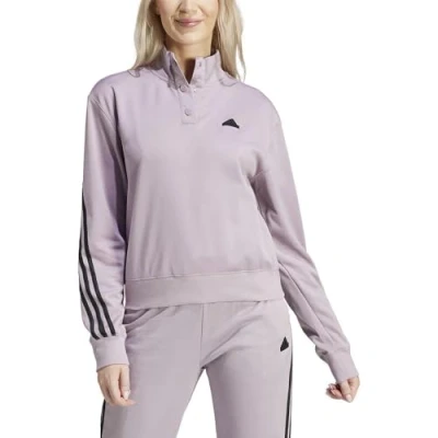 Abbildung von adidas Sportswear Iconic Warpping SNAP Sweatshirt, Damen, Größe: Medium, Preloved fig/black