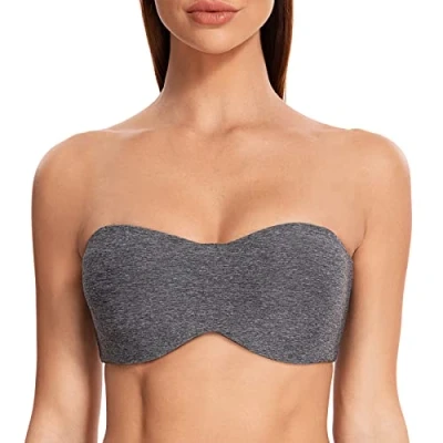 Abbildung von MELENECA Damen Minimizer Trägerloser BH mit Bügel Unsichtbar Träger Graue Heide 75G