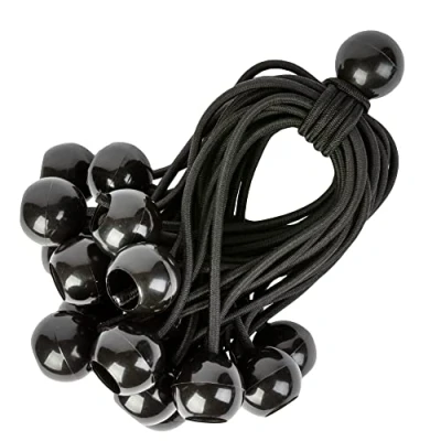 Abbildung von PRETEX Spanngummi mit Kugel Set von 25 Stück x 23cm Gummispanner Hochbelastbare Spanngummis Perfekt als Planenspanner oder Zeltspanner Zeltgummi Expanderschlingen Schwarz