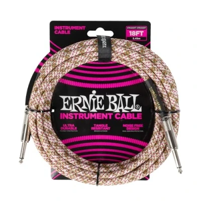 Abbildung von Ernie Ball Geflochtenes Gitarrenkabel, Gerade/Gerade, 5,49 m Emerald Argyle