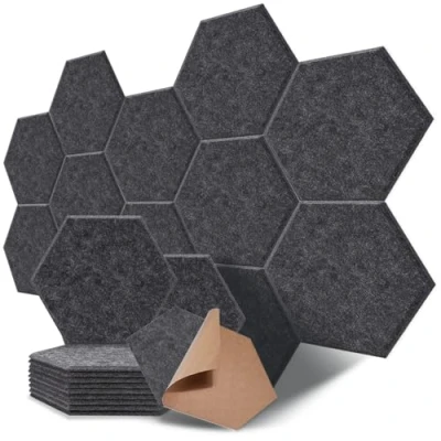 Abbildung von SOSINYA 12 Selbstklebende Akustikpaneele/Akustikplatten,30x26x1cm,Schallabsorberwand mit hoher Dichte,Schallschutzplatten/Akustikschaumstoff für Tür/Wanddekoration und akustische Behandlung
