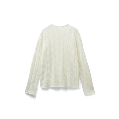 Abbildung von United Colors of Benetton Cable Strickpullover, Damen, Größe: 34, White