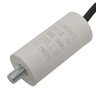 Abbildung von Lumonic Anlaufkondensator mit Kabel 25cm I 1µF 450V 26x55mm 1uF Motorkondensator Kunststoffgehäuse Betriebskondensator für Pumpen, Rasen