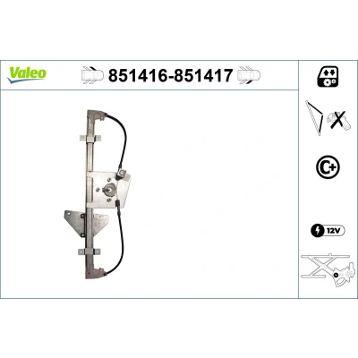 Abbildung von Valeo Fensterheber vorne links elektrisch ohne Elektromotor mit Komfortfunktion 851416 NISSAN: X Trail