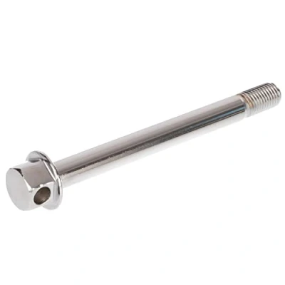 Abbildung von Steckachse vorn B 125 verchromt mit Montagebohrung im Sechskant KR51, SR4 1, 2, 3,