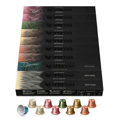 Abbildung von NESPRESSO ORIGINAL, Master Origin Collection, Auswahl von hellen, mittleren und dunklen Röstungen, 100 Kaffeekapseln