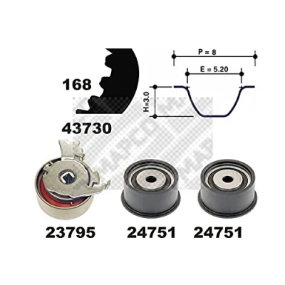 Abbildung von MAPCO 23730 Zahnriemensatz 168 OPEL: Astra G CC, Caravan, Zafira A