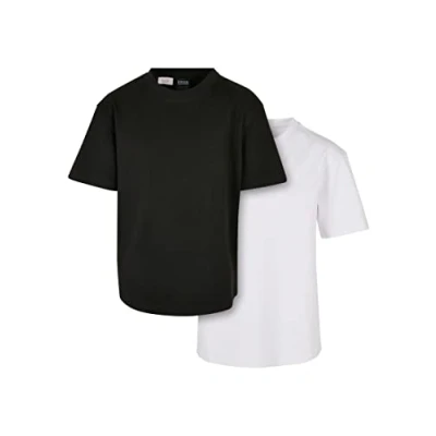 Abbildung von Urban Classics Kinder Heavy 2 PACK Tshirt basic für Kinder, Größe: 122/128, White black