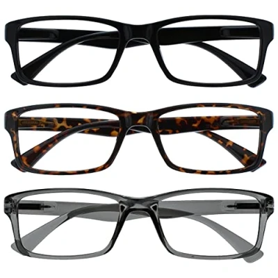 Abbildung von OPULIZE Unisex PEP Reading Glasses, Schwarz Braune Grau, +2,50 Dioptrien