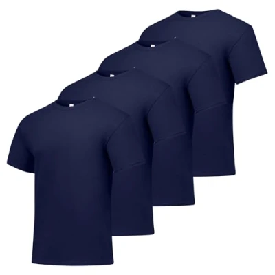 Abbildung von Hanes Essentials Herren T Shirt, kurzärmelig, Vorteilspack, 4 Stück, Navy, Groß