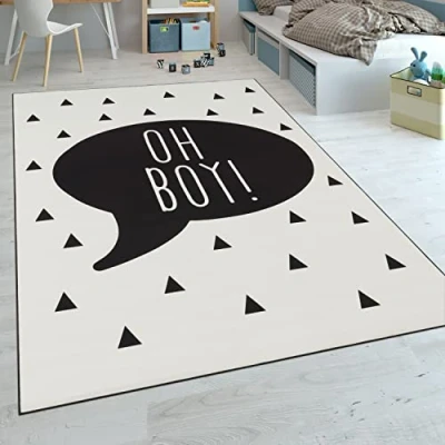 Abbildung von Paco Home Kinderteppich &quot;Aleyna 114&quot;, rechteckig, Kurzflor, Kinder Design, Sprechblase mit Schriftzug, Kinderzimmer