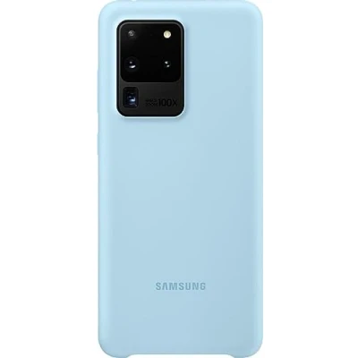 Abbildung von Samsung Galaxy S20 Ultra Hülle Silikon Soft Case/Backcover Handyhülle Blau