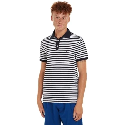 Abbildung von Tommy Hilfiger SLIM Poloshirt, Herren, Größe: XS, Desert sky/white