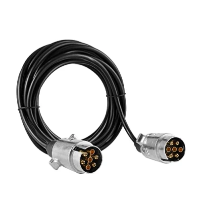Abbildung von SPARKMOTO Anhänger Verlängerungskabel 7 Polig mit Metall Stecker, 6m Arbeitslänge Elektrokabel Verbindungskabel,12V Anhängerkabel für Auto LKW Wohnwagen Wohnmobil Caravan
