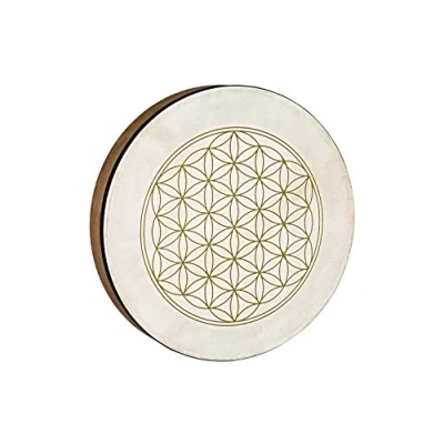 Abbildung von Sonic Energy Handtrommel Lebensblume 40,6 cm Schamanische Rahmentrommel mit Ziegenfell Für Meditation, Klangreisen, Percussion (HD16WB FOL)