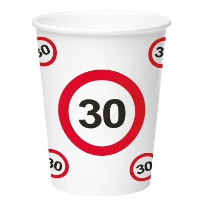 Abbildung von Cup Verkehrszeichen 30 Jahre 8 Stücke