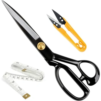 Abbildung von Stoffschere profi schneiderschere für Präziseschnitte 25,4 cm Professionelle Nähschere mit scharfen Klingen Schwere LederSchere Textilschere zum Schneiden von Stoff