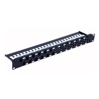 Abbildung von Patch panel 24x Keystone RJ45 Cat6a UTP, 1U, porty ukosne