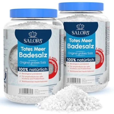 Abbildung von Salora ® Original Totes Meer Badesalz 5 Kg [Frei von Zusatzstoffen] Premium Meersalz aus Jordanien Vollbad oder Fußbad Salz mit Peeling Effekt