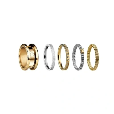 Abbildung von BERING Austauschbar Ring Set für Damen in Silber &amp; Gold mit einzigartigem Twist Change System, Symphony E