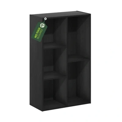 Abbildung von Furinno Luder Regal ohne Werkzeug, 5 Würfel, Schwarzholz