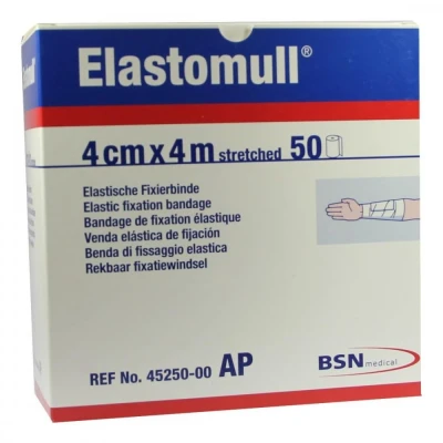 Abbildung von Elastomull 4 cmx4 m elastisch Fixierb.45250