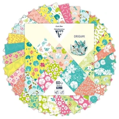 Abbildung von Clairefontaine 95373C Packung mit 60 Blatt Origami, 70g, 15x15cm, Seerosen, 1 Pack