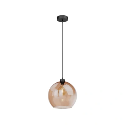 Abbildung von Hängeleuchte Cubus, bernstein, Glas, Ø 30 cm, E27