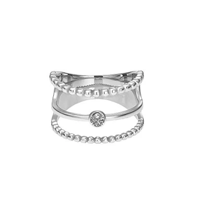 Abbildung von Heideman Ring Damen Unda aus Edelstahl silber farbend poliert Damenring für Frauen mit Stein Zirkonia