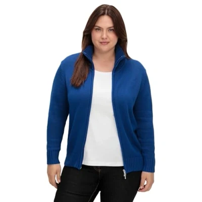 Abbildung von Sheego Strickjacke, Damen, Größe: 46, Royalblau