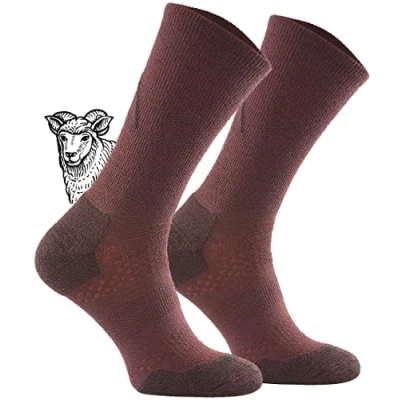 Abbildung von TODO BP LIGHT Dünn Merino Wandersocken für Herren, Damen,Trekking Socken, Atmungsaktiv, 34% Merinowolle Blend Funktionssocken, Outdoor (39 42, Rotwein)