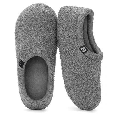 Abbildung von RockDove Damen Teddy Fleece Hausschuhe mit geschlossener Ferse für den Innenbereich, 42/43 EU, Dunkelgrau