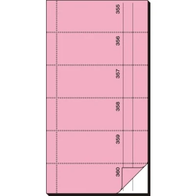 Abbildung von Sigel 5 x Bonbuch 360 Abrisse 105x200mm 65g/qm rosa selbstdurchschreibend 2x60 Blatt
