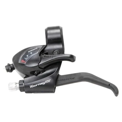 Abbildung von Schalt /Bremshebel (für Links) 3 Fach Shimano Tourney ST TX800 2 Finger Schwarz