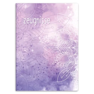 Abbildung von itenga Organisationsmappe Zeugnismappe A4 Kunststoff Sichtbuch Motiv Mandala Wasserfarben
