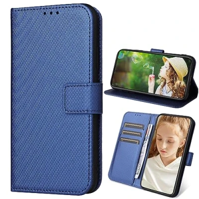 Abbildung von BAILI Lederhülle für Samsung Galaxy A35 5G Hülle, Flip Case mit Kartenfach Stand, Diamant Tasche Cover Etui Handyhülle 5G, Diamant05